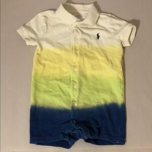 Ralph Lauren Kids Button Down Shirt in White, Yellow, and Blue
